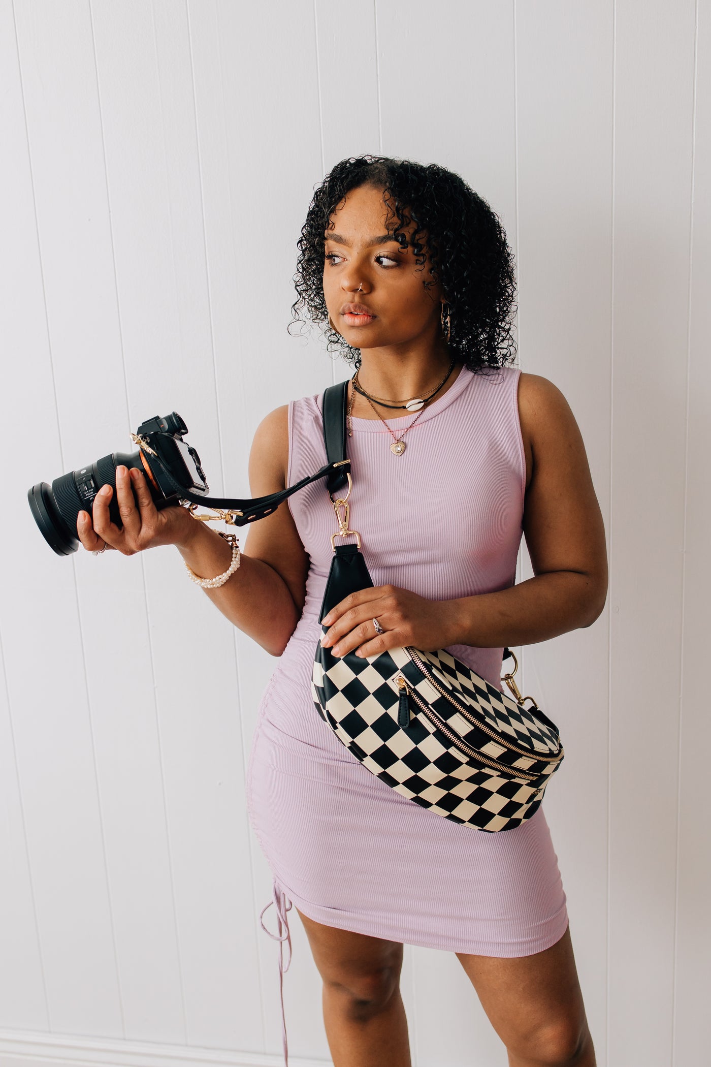 LIMITED EDITION Black and Cream Checkered Sidekick