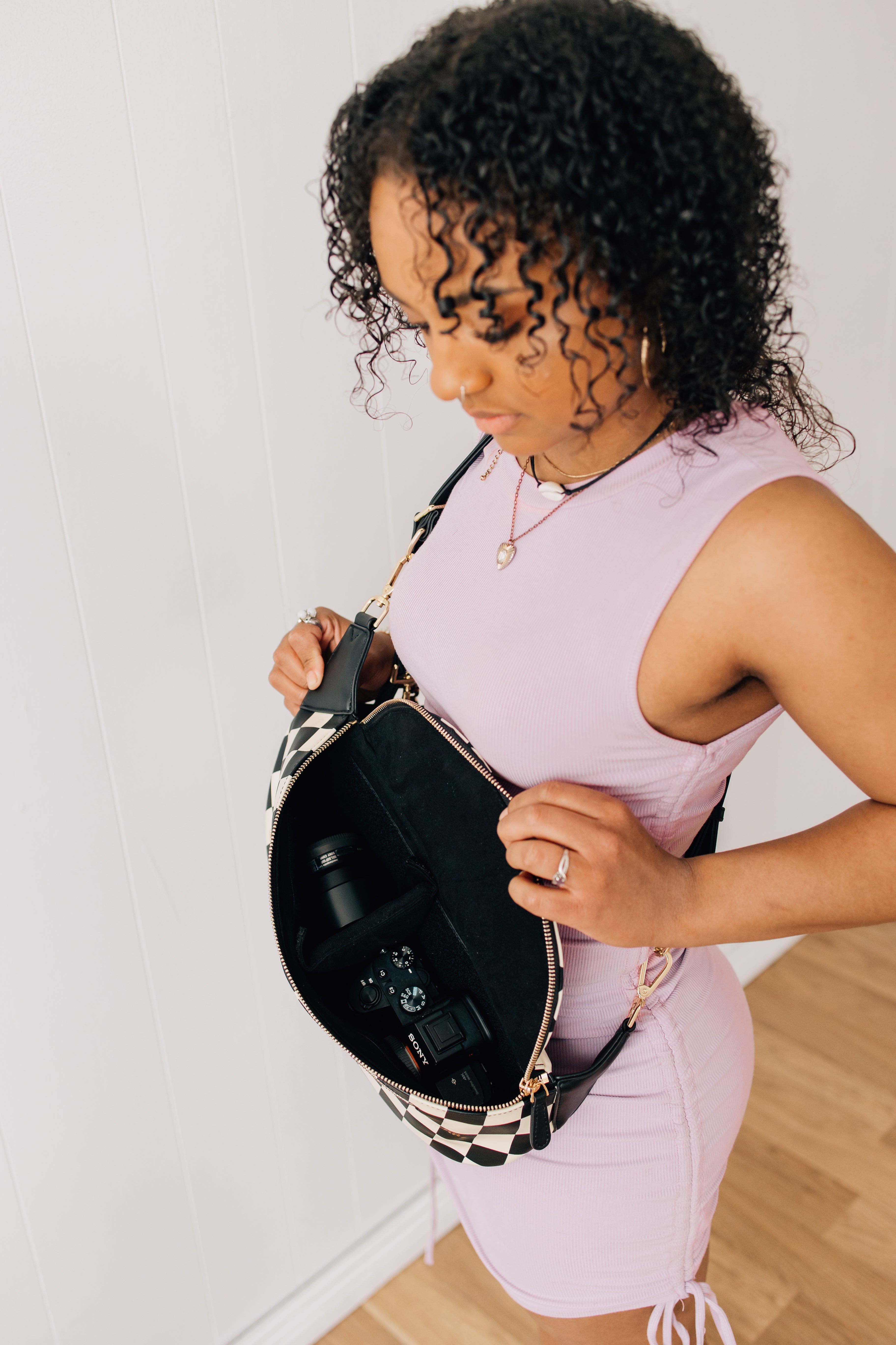 LIMITED EDITION Black and Cream Checkered Sidekick