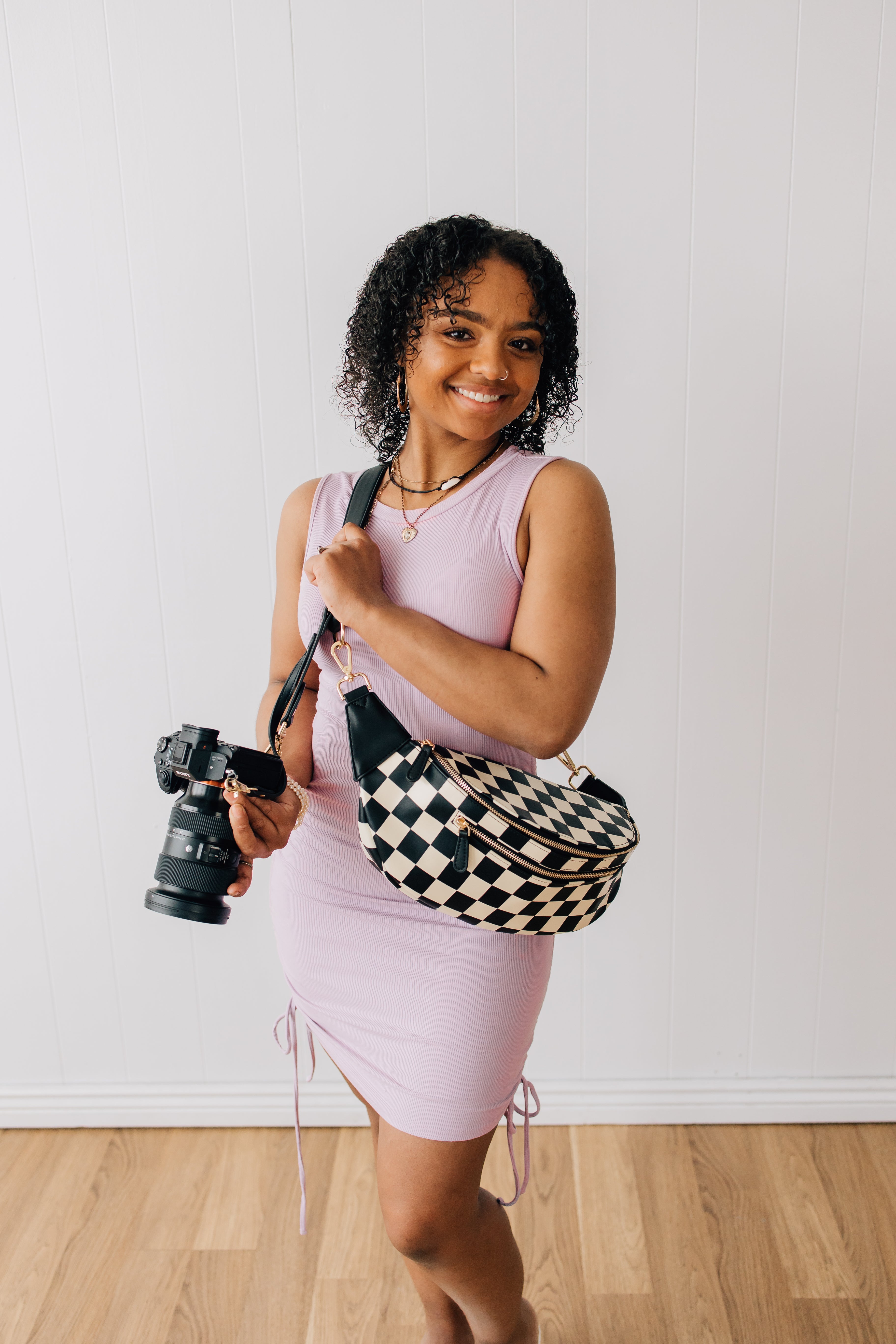 LIMITED EDITION Black and Cream Checkered Sidekick